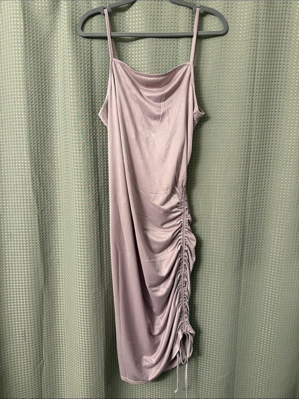 Sleeveless Ruched Slip Dress in Dusty Mauve